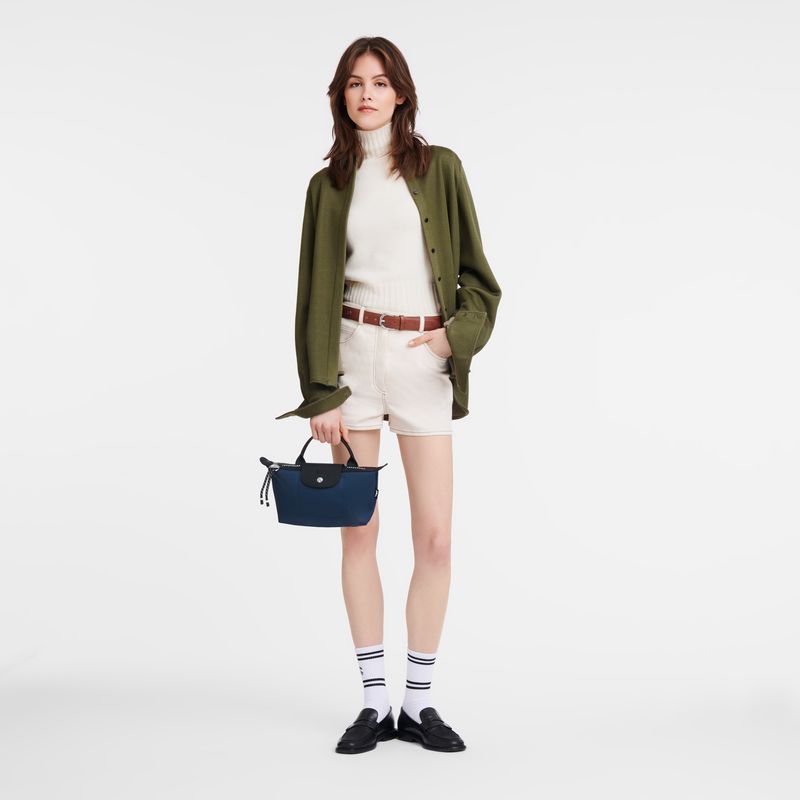 Navy - Recycled canvas Longchamp Le Pliage Energy Women Pouches | AU7706PJ