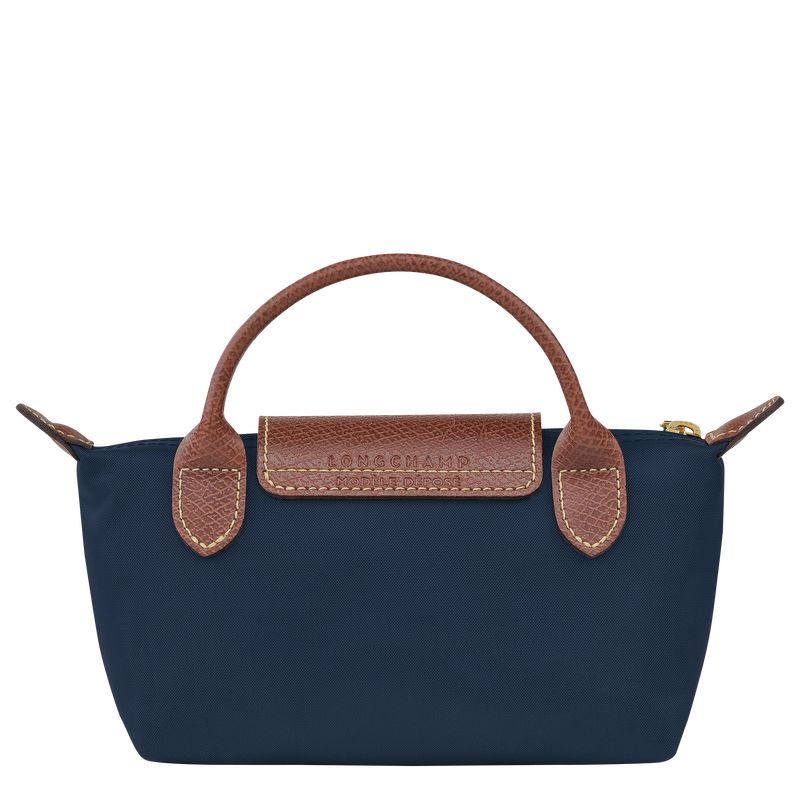 Navy - Recycled canvas Longchamp Le Pliage Original with handle Women Pouches | AU7949IL