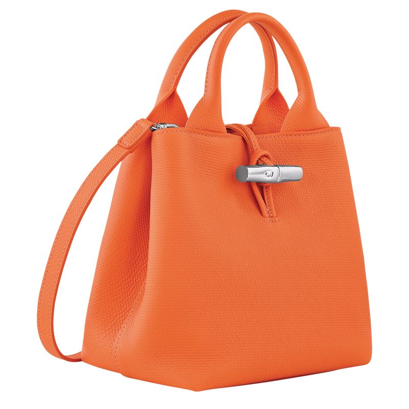 Orange - Leather Longchamp Le Roseau S Women Handbag | AU7310VR