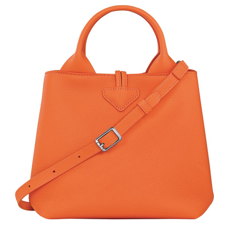 Orange - Leather Longchamp Le Roseau S Women Handbag | AU7310VR