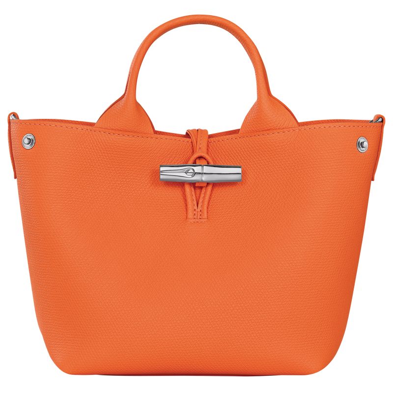 Orange - Leather Longchamp Le Roseau S Women Handbag | AU7310VR