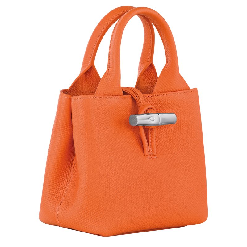 Orange - Leather Longchamp Le Roseau XS Women Handbag | AU7302CT