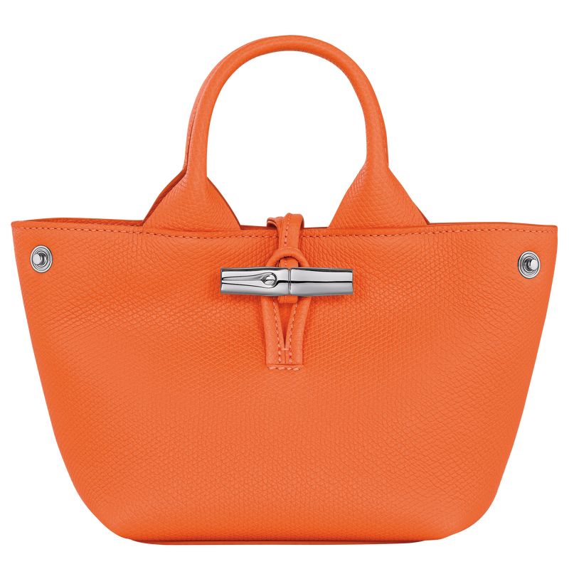 Orange - Leather Longchamp Le Roseau XS Women Handbag | AU7302CT