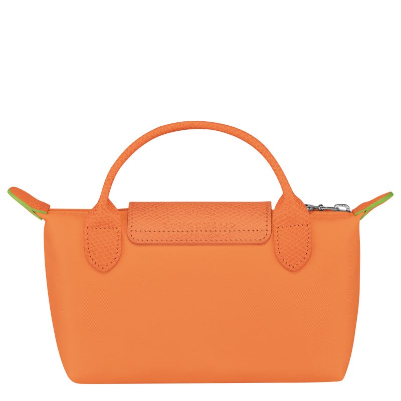 Orange - Recycled canvas Longchamp Le Pliage Green with handle Women Pouches | AU7953RV