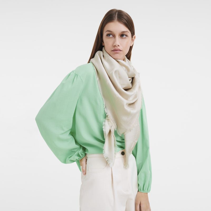 Paper - Silk Blend Longchamp Le Roseau Shawl Women Stoles | AU8315YX