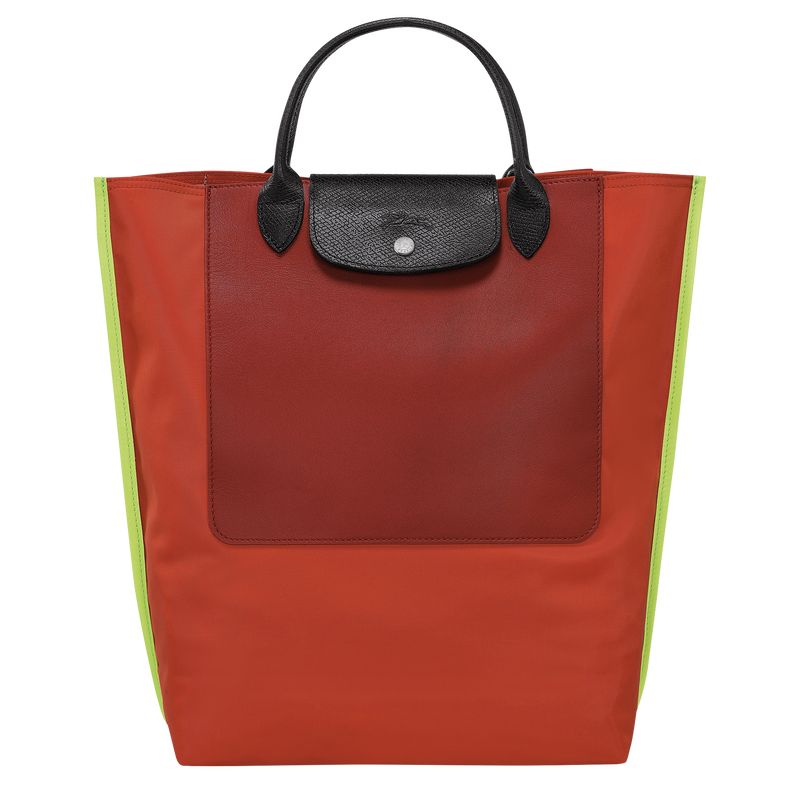 Paprika - Canvas Longchamp Cabas M Tote Women Handbag | AU7225RV