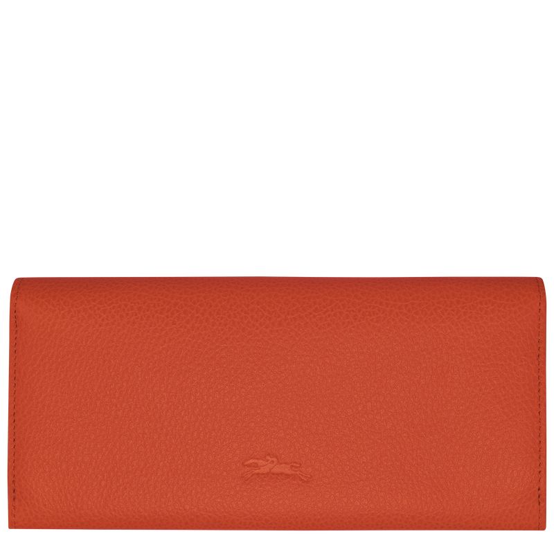 Paprika - Leather Longchamp Le FoulonnÉ Continental Women Wallets | AU7827MQ