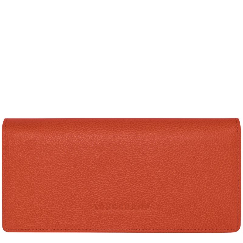 Paprika - Leather Longchamp Le FoulonnÉ Continental Women Wallets | AU7827MQ