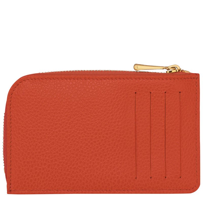 Paprika - Leather Longchamp Le FoulonnÉ Men Card Holder | AU9043YX