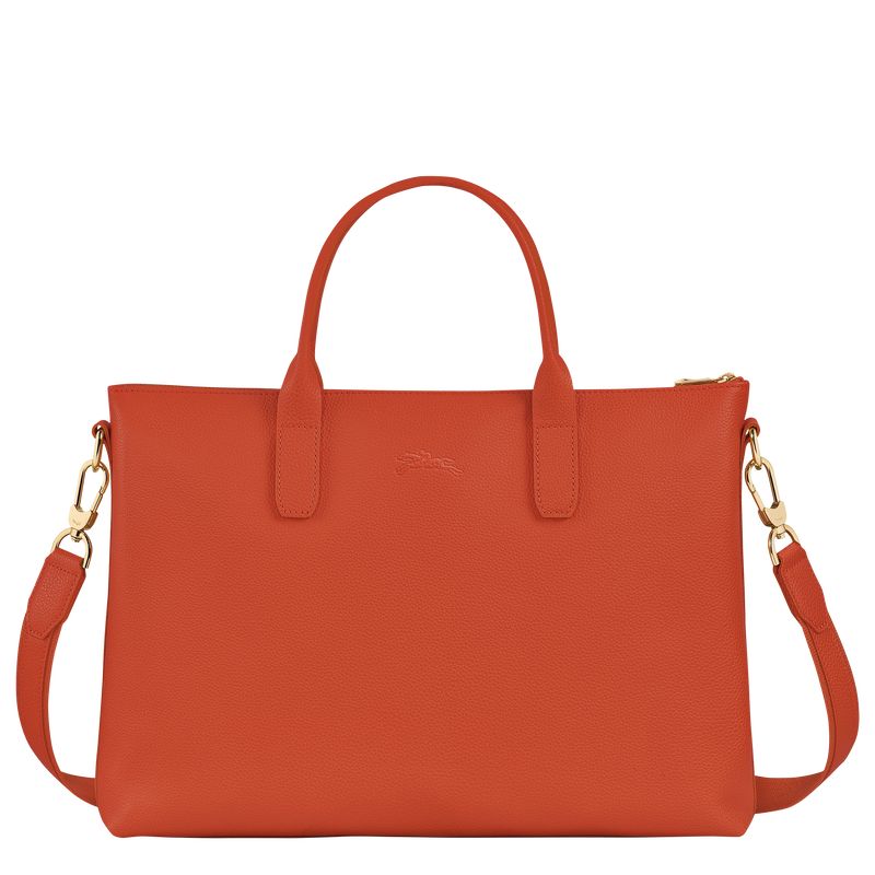 Paprika - Leather Longchamp Le FoulonnÉ S Women Briefcase | AU7750WN