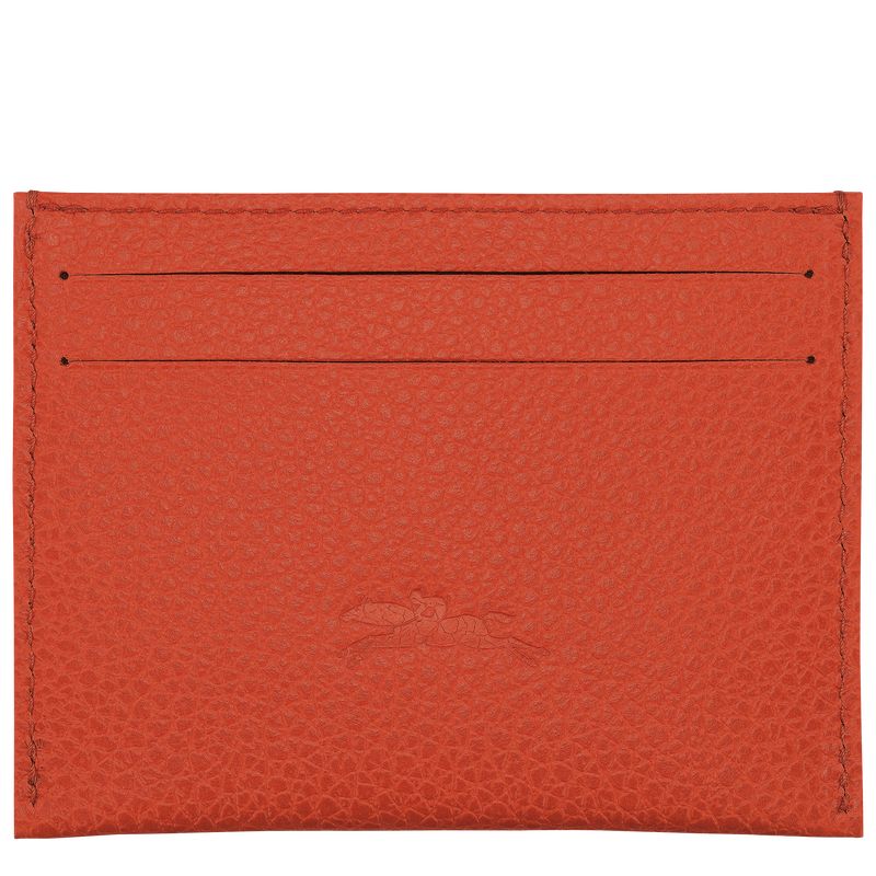 Paprika - Leather Longchamp Le FoulonnÉ Women Card Holder | AU7902EB