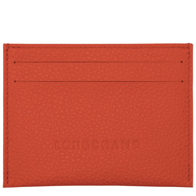 Paprika - Leather Longchamp Le FoulonnÉ Women Card Holder | AU7902EB