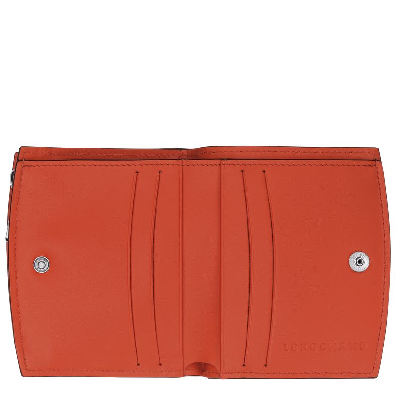 Paprika - Leather Longchamp Le Roseau Women Wallets | AU7841SG