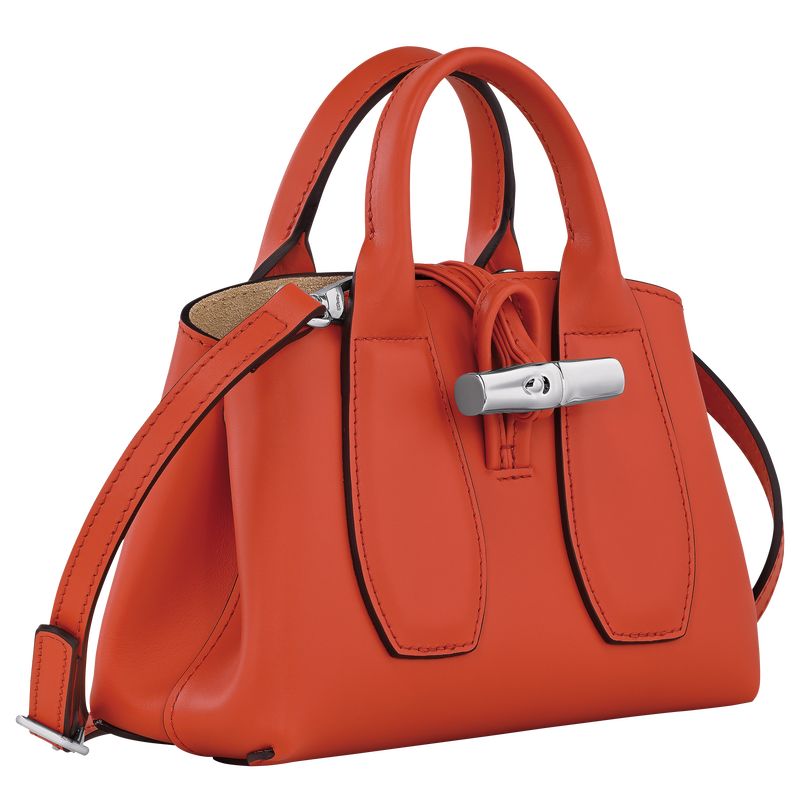 Paprika - Leather Longchamp Le Roseau XS Handbag Women Mini Bags | AU7037JP