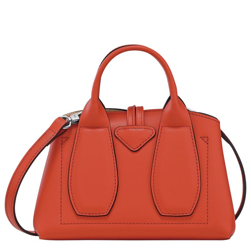 Paprika - Leather Longchamp Le Roseau XS Handbag Women Mini Bags | AU7037JP