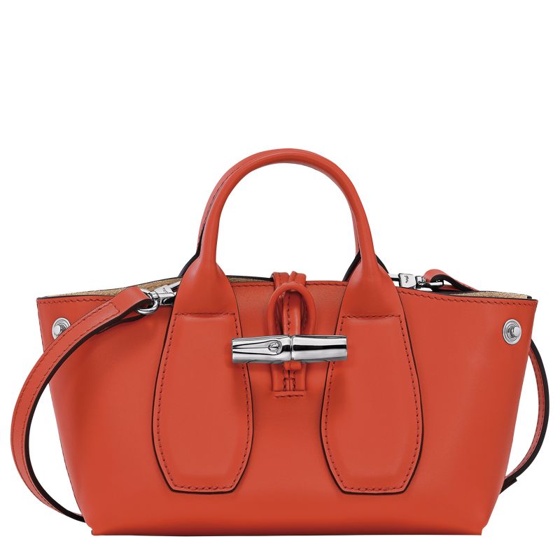 Paprika - Leather Longchamp Le Roseau XS Handbag Women Mini Bags | AU7037JP