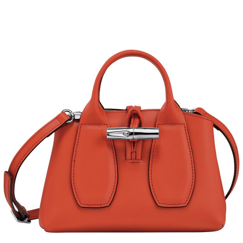 Paprika - Leather Longchamp Le Roseau XS Handbag Women Mini Bags | AU7037JP