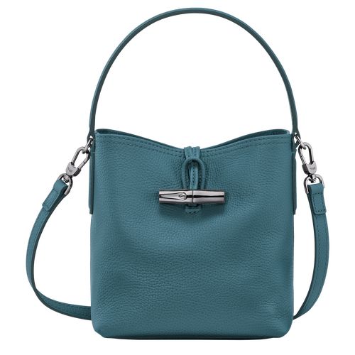 Peacock - Leather Longchamp Le Roseau Essential XS Bucket Women Mini Bags | AU7133OK