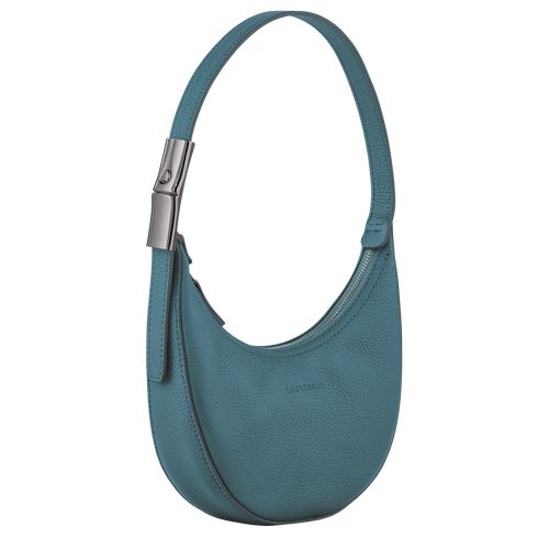 Peacock - Leather Longchamp Le Roseau Essential S Hobo Women Shoulder Bags | AU7583PJ