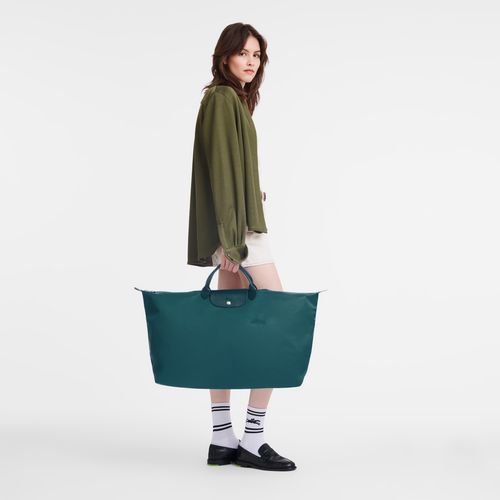 Peacock - Recycled canvas Longchamp Le Pliage Green M Women Travel Bags | AU8133XY