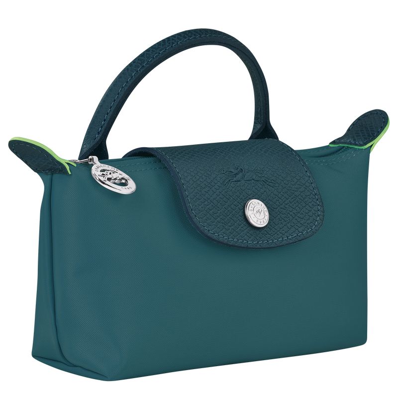 Peacock - Recycled canvas Longchamp Le Pliage Green with handle Men Pouches | AU9084JP