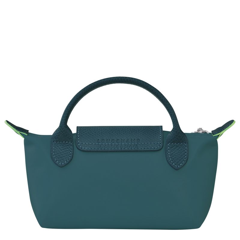 Peacock - Recycled canvas Longchamp Le Pliage Green with handle Men Pouches | AU9084JP