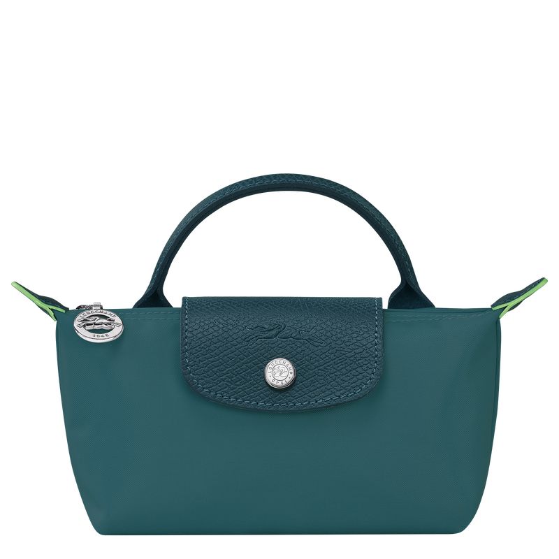 Peacock - Recycled canvas Longchamp Le Pliage Green with handle Men Pouches | AU9084JP