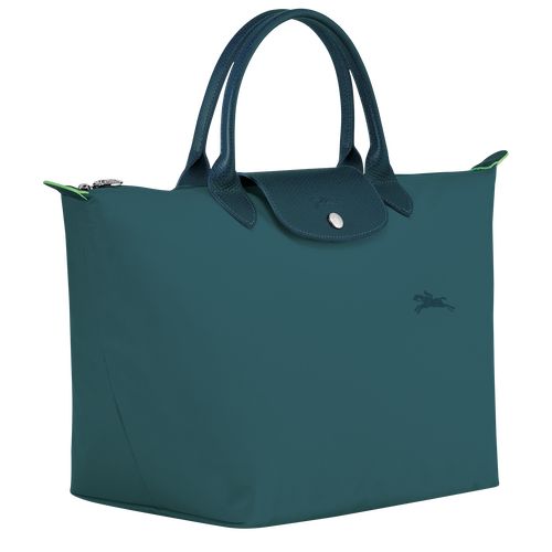 Peacock - Recycled canvas Longchamp Le Pliage Green M Women Handbag | AU7343AH