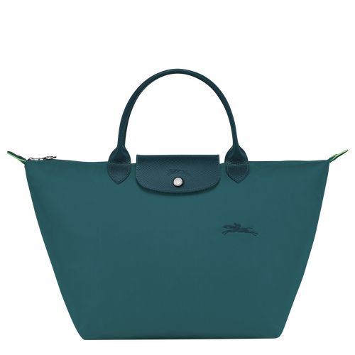 Peacock - Recycled canvas Longchamp Le Pliage Green M Women Handbag | AU7343AH