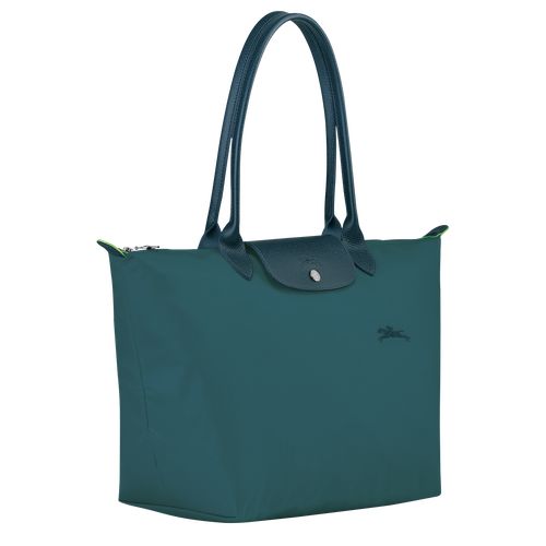 Peacock - Recycled canvas Longchamp Le Pliage Green L Tote Women Shoulder Bags | AU7593QM