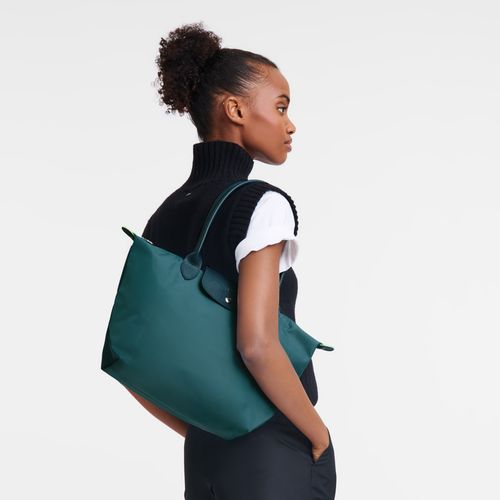 Peacock - Recycled canvas Longchamp Le Pliage Green M Tote Women Shoulder Bags | AU7599UZ