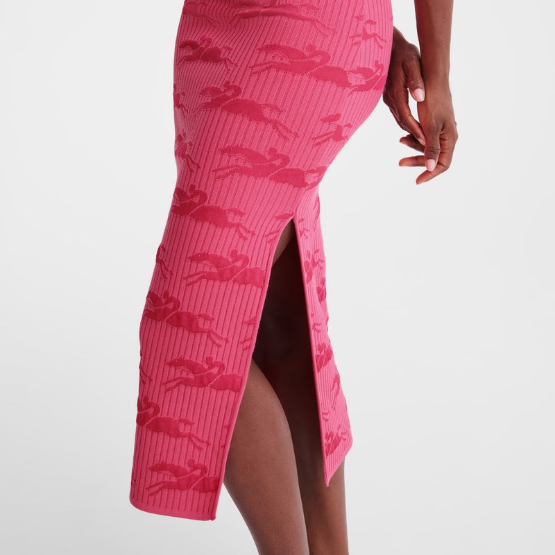 Pink - Knit Longchamp Midi skirt Women Dress | AU8575YX