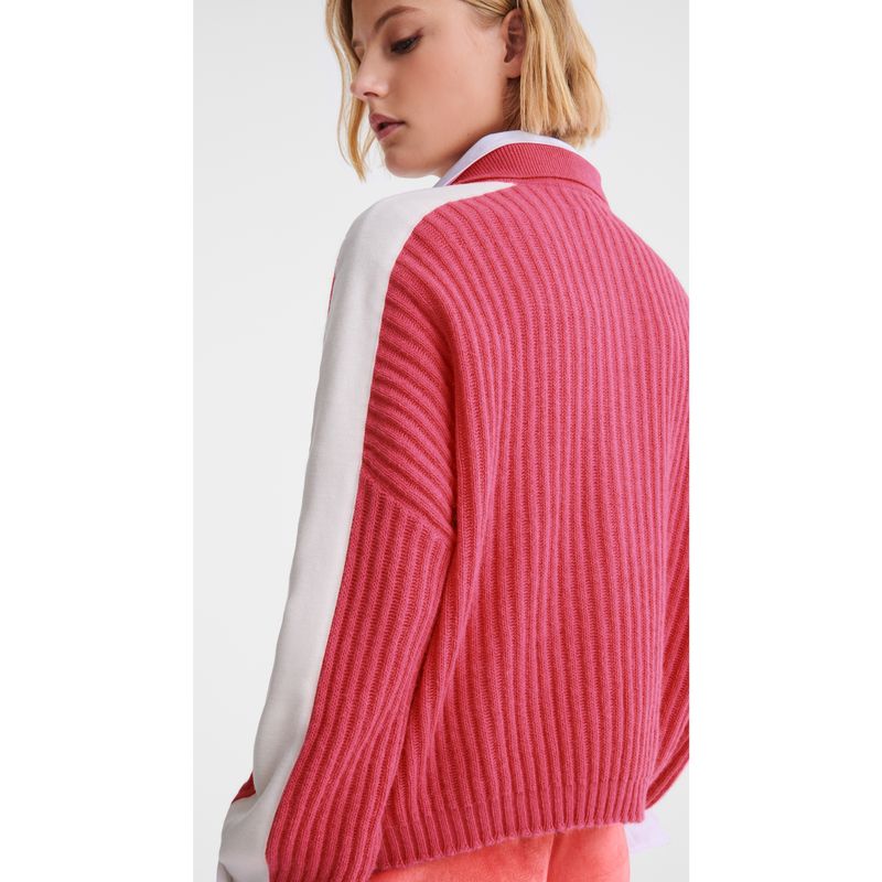 Pink - Knit Longchamp Polo collar Women Jumper | AU8607MQ