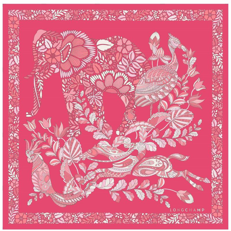 Pink - OTHER Longchamp ForÉt Silk 50 Women Scarves | AU8310AH