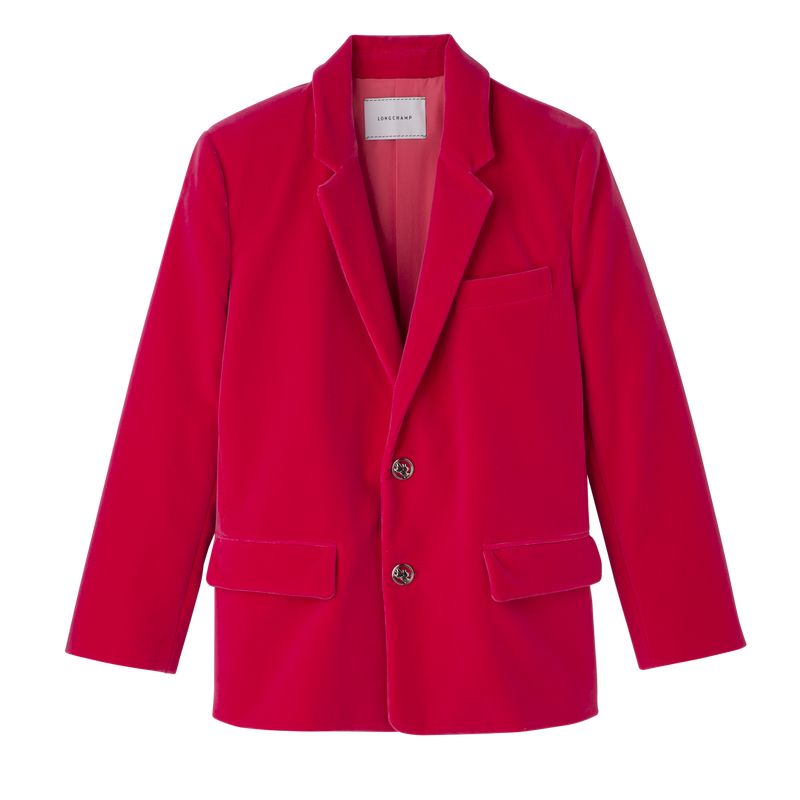 Pink - Velvet Longchamp Women Jackets | AU8548ZU