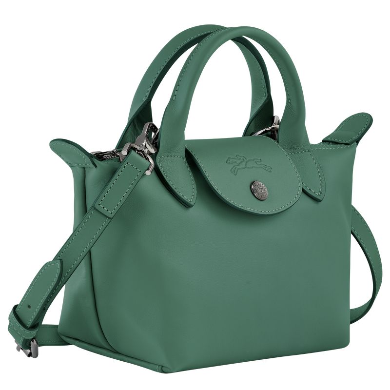 Sage - Leather Longchamp Le Pliage Xtra XS Handbag Women Mini Bags | AU7099MQ