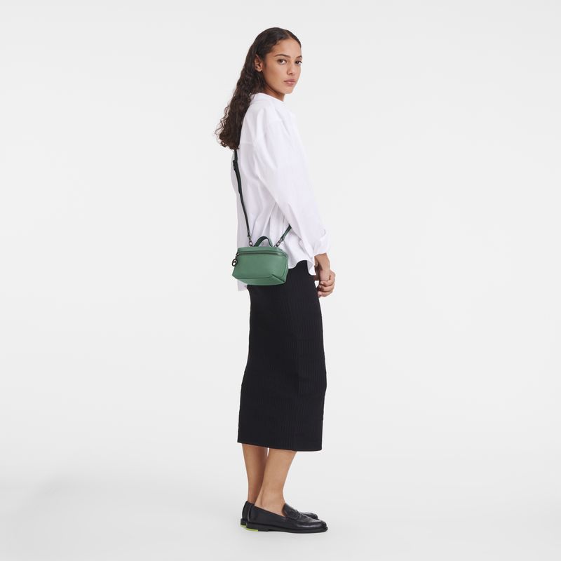 Sage - Leather Longchamp Le Pliage Xtra XS Vanity Women Crossbody Bags | AU7387EB