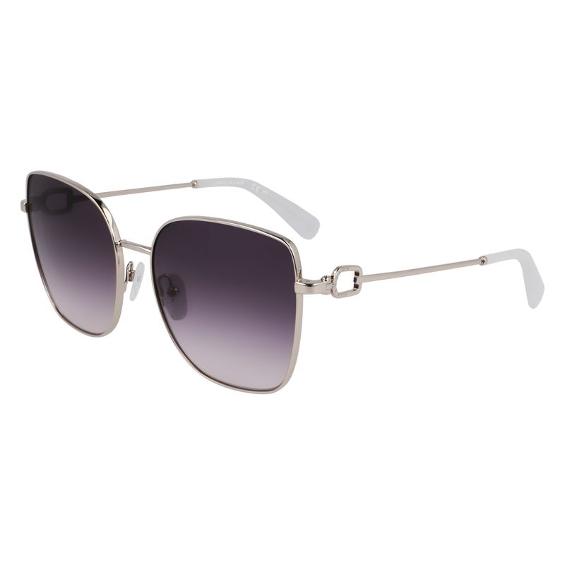 Silvery/Blue - Metal Longchamp Women Sunglasses | AU8474EB