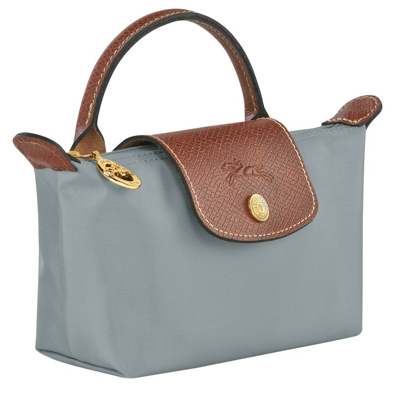 Steel - Recycled canvas Longchamp Le Pliage Original with handle Women Pouches | AU7947PJ