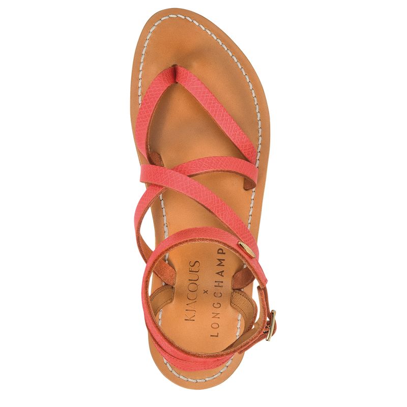 Strawberry - Leather Longchamp Women Sandals | AU8741TC