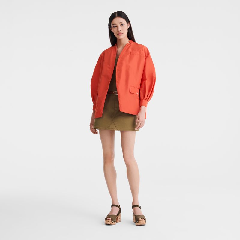 Tomato - Technical taffeta Longchamp Kimono Women Jackets | AU8553NW