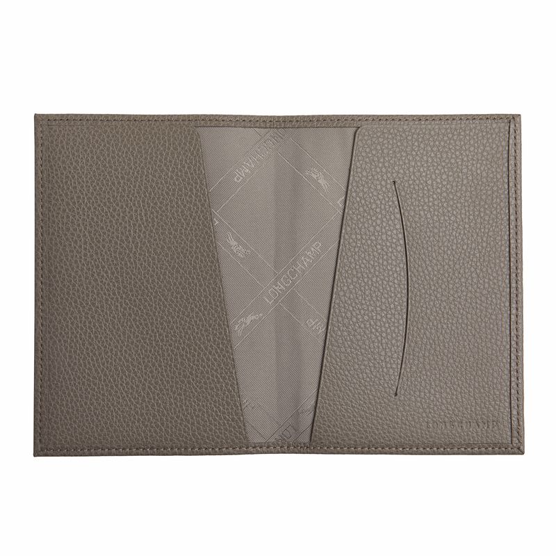 Turtledove - Leather Longchamp Le FoulonnÉ Passport cover Women Accessories | AU8174PJ