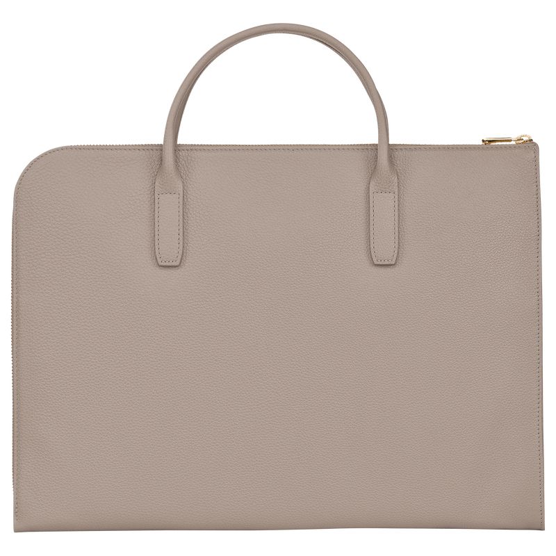 Turtledove - Leather Longchamp Le FoulonnÉ S Men Briefcase | AU8781IL