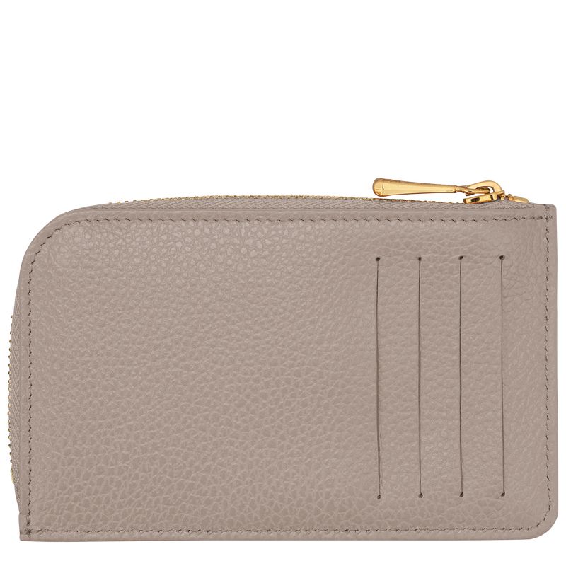 Turtledove - Leather Longchamp Le FoulonnÉ Men Card Holder | AU9041IL