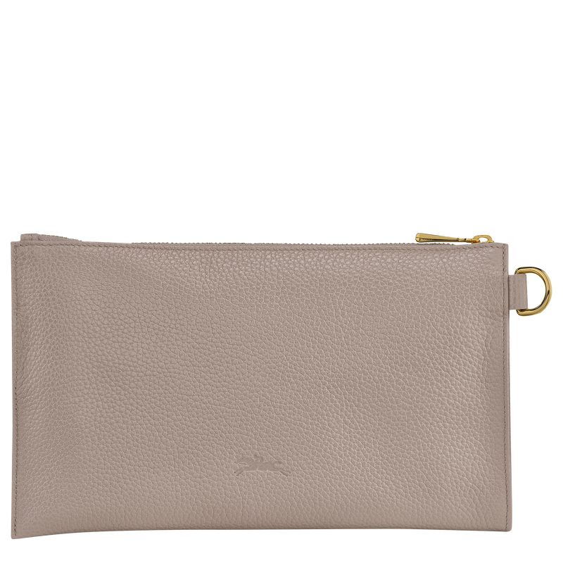 Turtledove - Leather Longchamp Le FoulonnÉ Men Pouches | AU9057OK