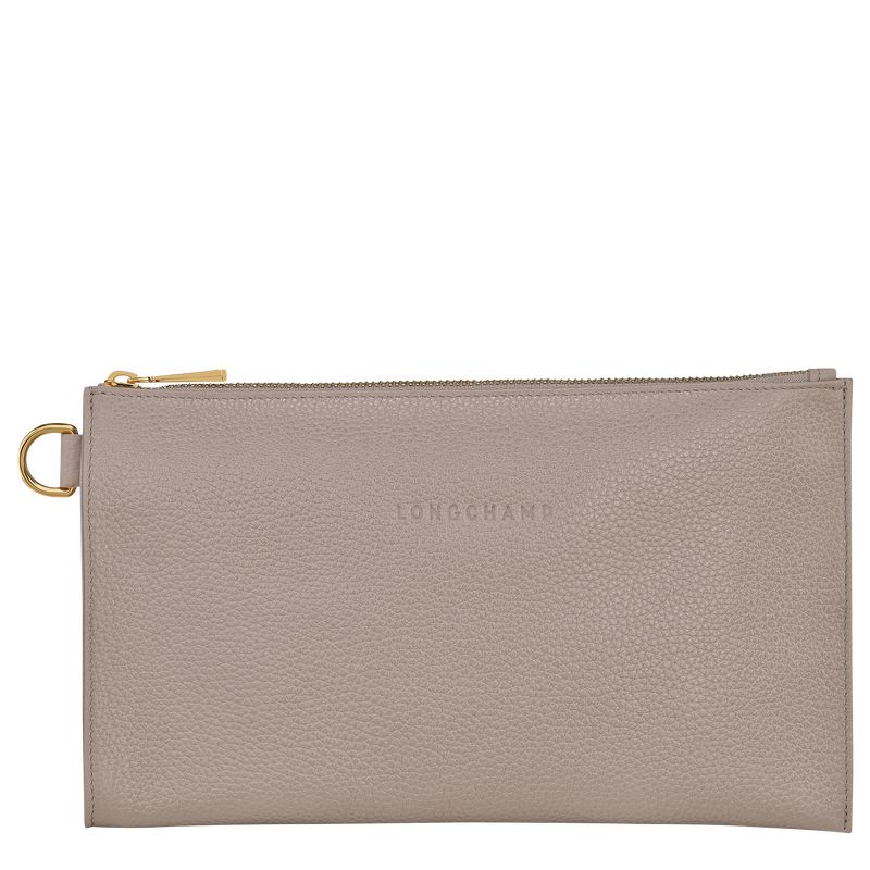 Turtledove - Leather Longchamp Le FoulonnÉ Men Pouches | AU9057OK