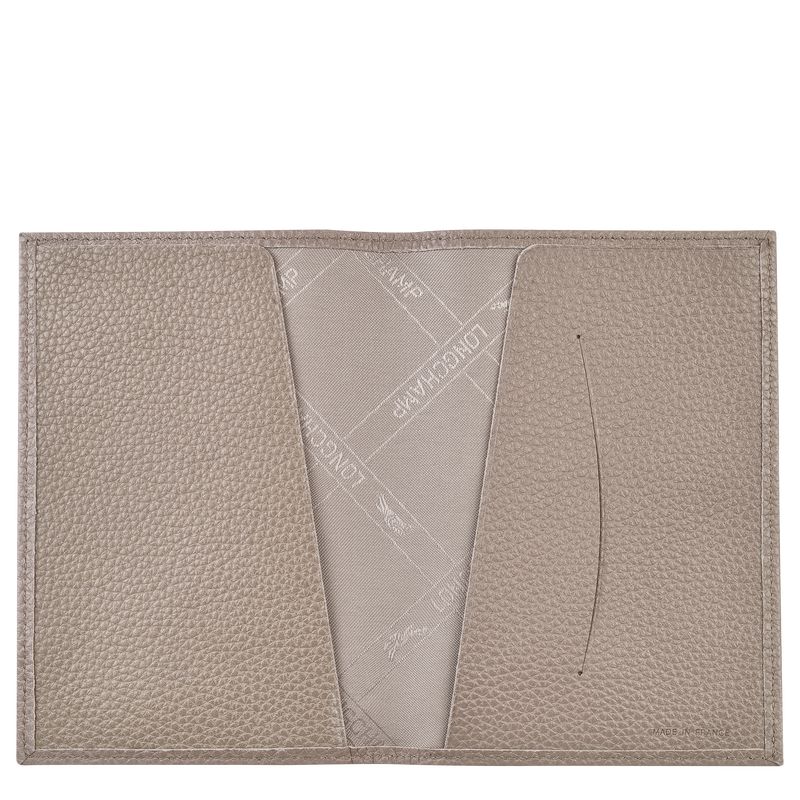 Turtledove - Leather Longchamp Le FoulonnÉ Passport cover Men Pouches | AU9120ZU