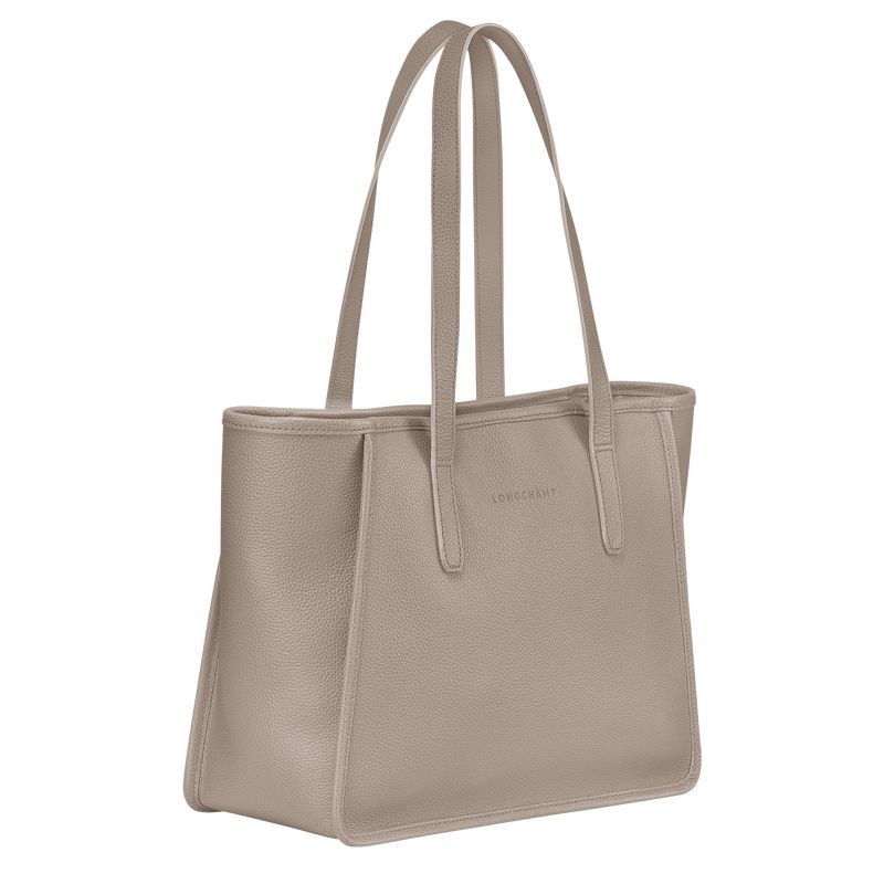 Turtledove - Leather Longchamp Le FoulonnÉ L Tote Women Shoulder Bags | AU7539WN