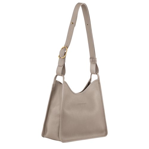 Turtledove - Leather Longchamp Le FoulonnÉ M Hobo Women Shoulder Bags | AU7579FD