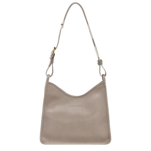 Turtledove - Leather Longchamp Le FoulonnÉ M Hobo Women Shoulder Bags | AU7579FD